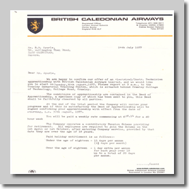 Brian's offer letter from 1977